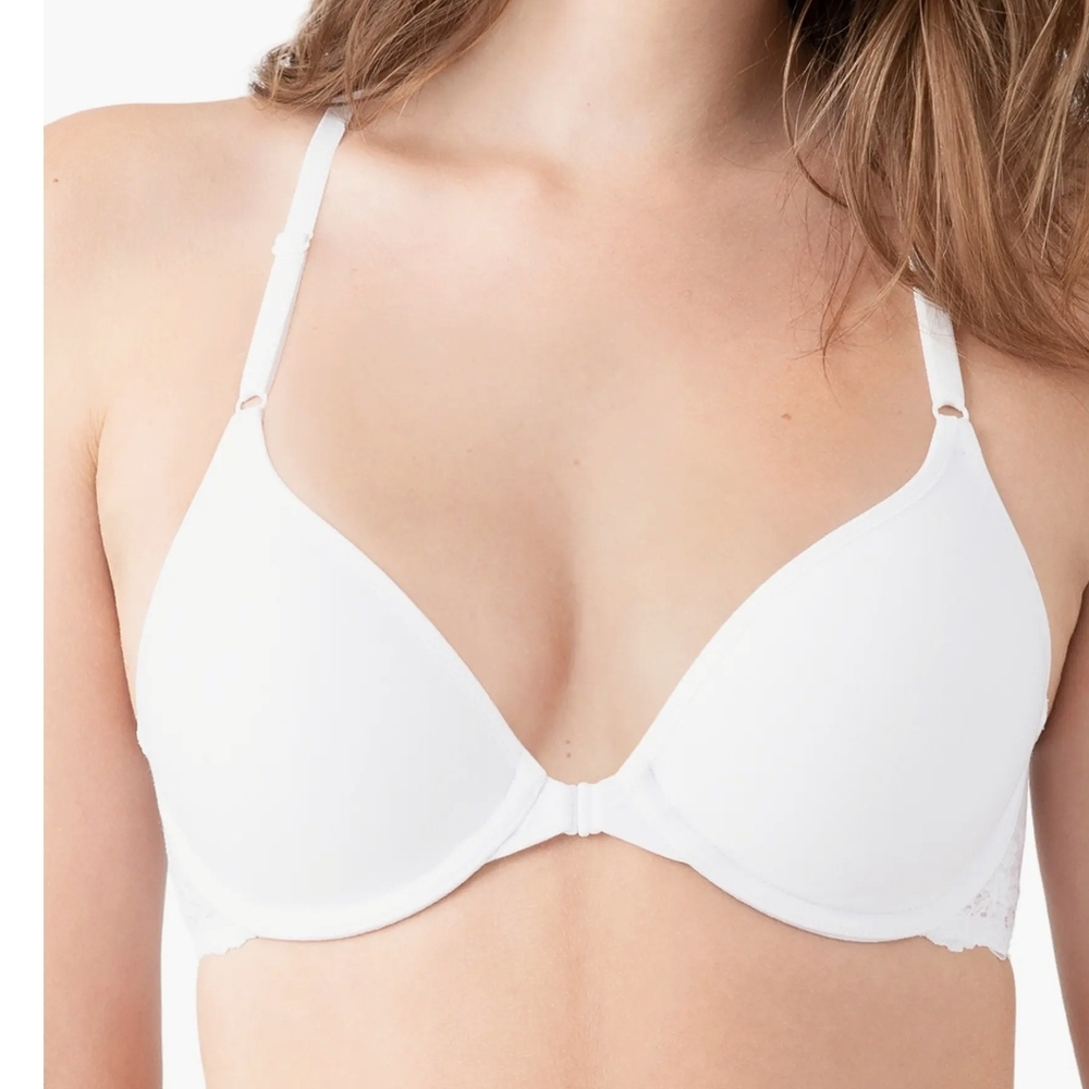NWT b.tempted White Racerback Bra